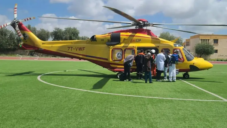 Civil Protection Conducts Air Evacuation for Burn Victim